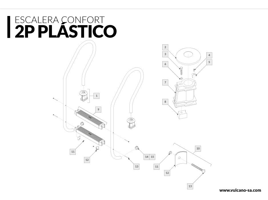 Escalera 2 Peldaños Plasticos