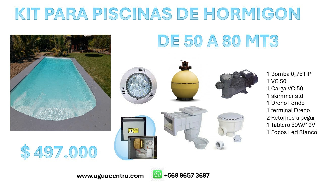KIT PARA PISCINA DE HORMIGON DE 50 a 80 MT3