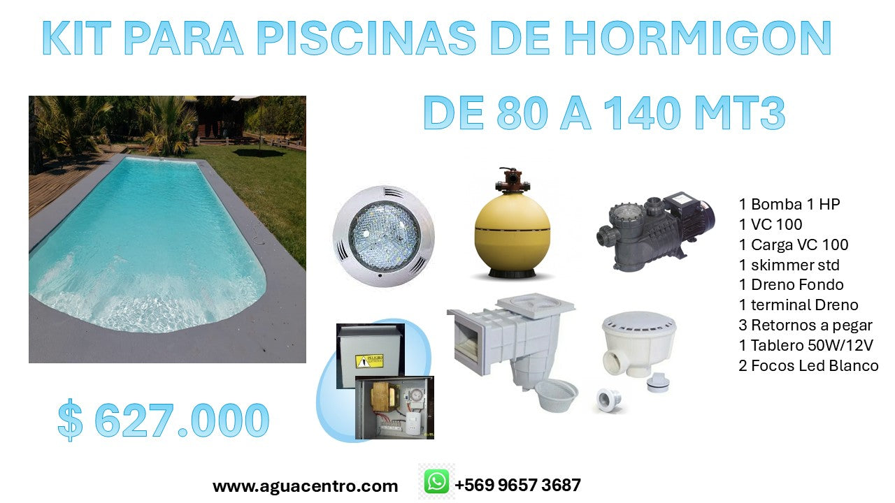 KIT PARA PISCINA DE HORMIGON DE 80 A 140 MT3