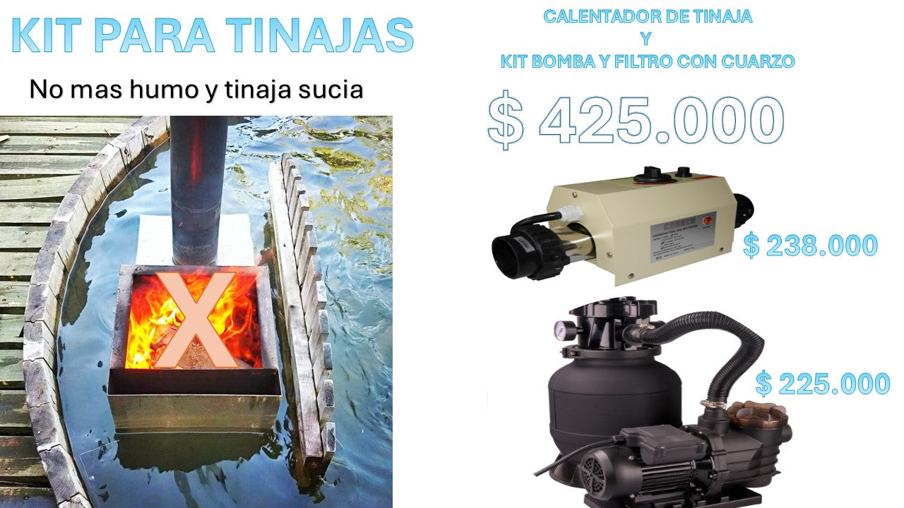 Kit Bomba Filtro y calentador PARA TINAJAS Y SPA