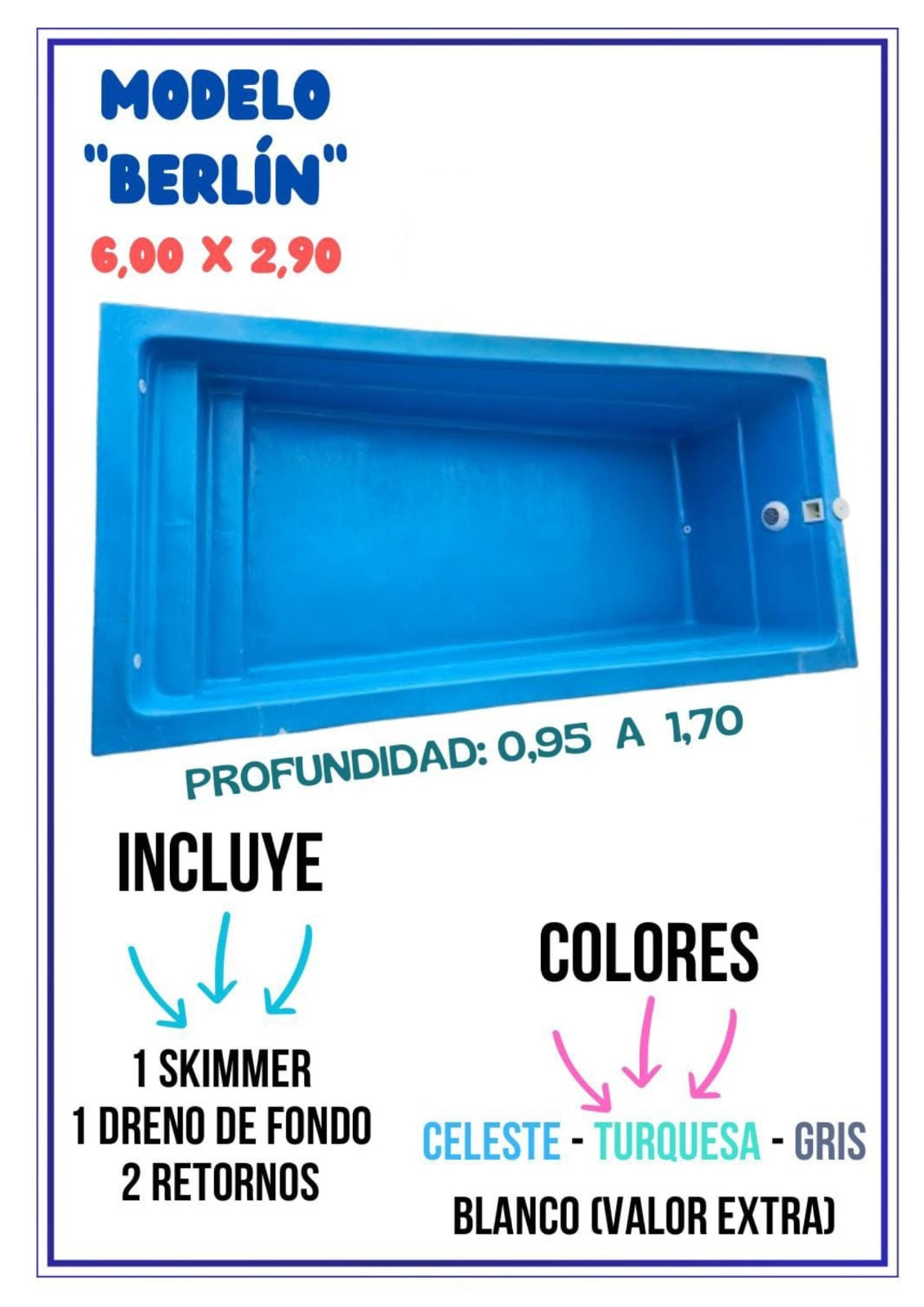 PISCINA FIBRA DE VIDRIO 6,0 x 2,9